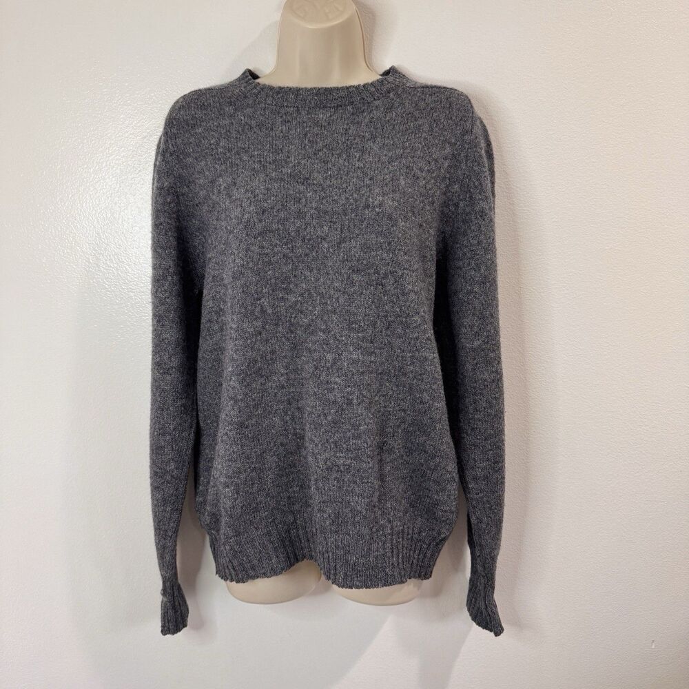 Vintage L.L. Bean Sweater Womens M 100% Pure Wool Gray Crewneck UK Granola